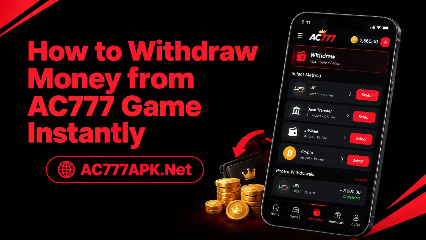 Withdraw Money from AC777 Game
